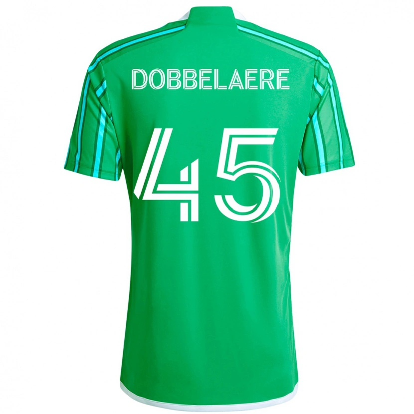 Danxen Bambino Maglia Ethan Dobbelaere #45 Verde Bianco Kit Gara Home 2025/26 Maglietta