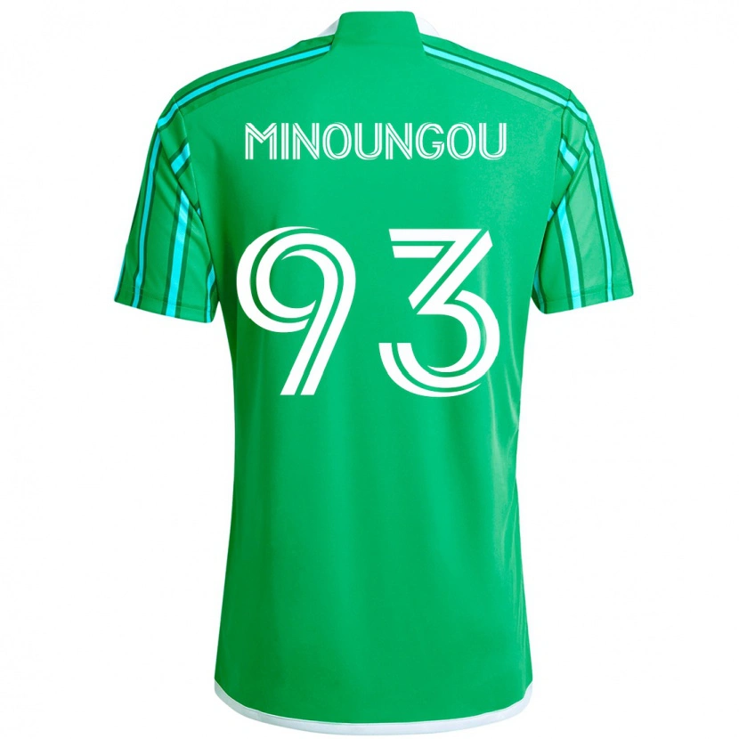 Danxen Bambino Maglia Georgi Minoungou #93 Verde Bianco Kit Gara Home 2025/26 Maglietta