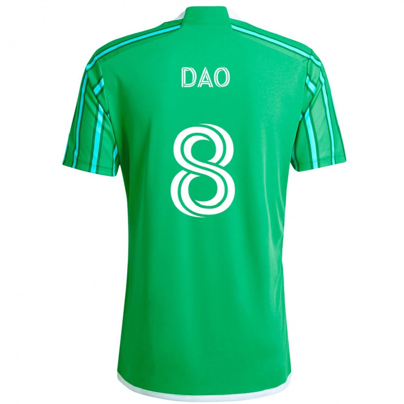Danxen Bambino Maglia Kaylee Dao #8 Verde Bianco Kit Gara Home 2025/26 Maglietta