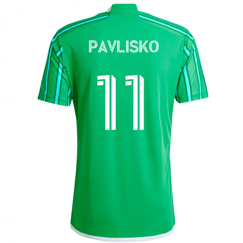 Danxen Bambino Maglia Kirsten Pavlisko #11 Verde Bianco Kit Gara Home 2025/26 Maglietta
