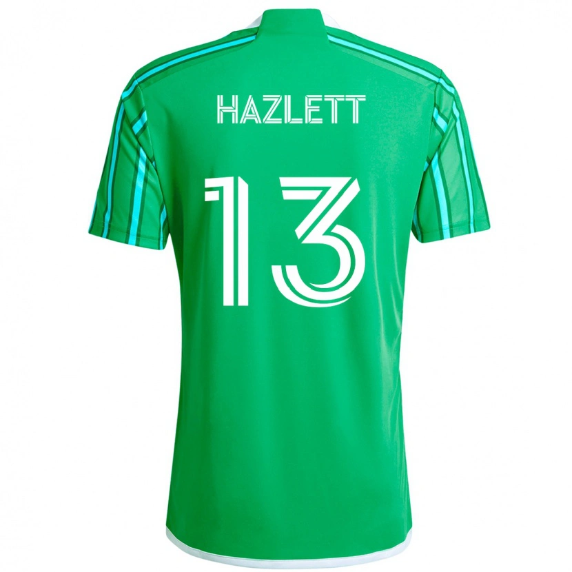 Danxen Bambino Maglia Kimberly Hazlett #13 Verde Bianco Kit Gara Home 2025/26 Maglietta