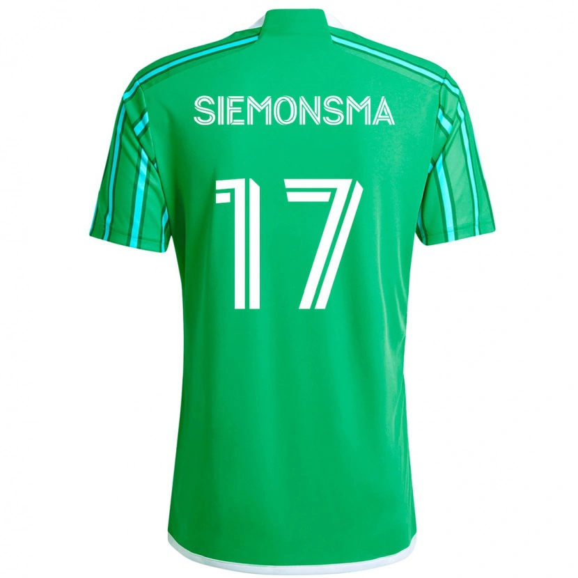 Danxen Bambino Maglia Sianna Siemonsma #17 Verde Bianco Kit Gara Home 2025/26 Maglietta