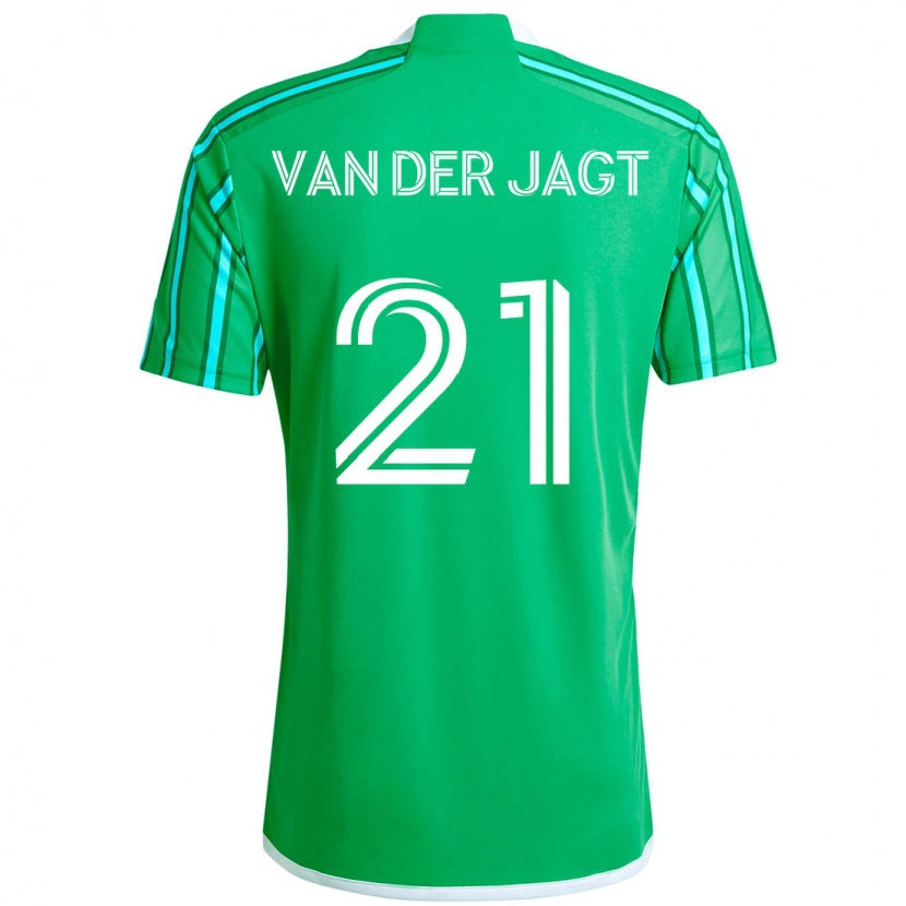 Danxen Bambino Maglia Olivia Van Der Jagt #21 Verde Bianco Kit Gara Home 2025/26 Maglietta