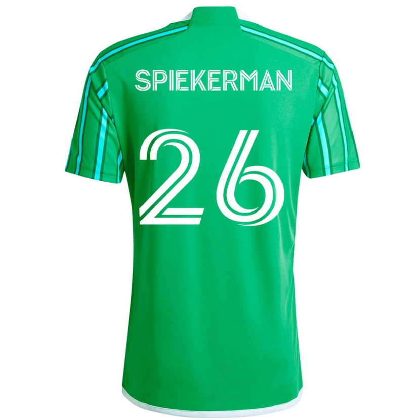 Danxen Bambino Maglia Stephanie Spiekerman #26 Verde Bianco Kit Gara Home 2025/26 Maglietta