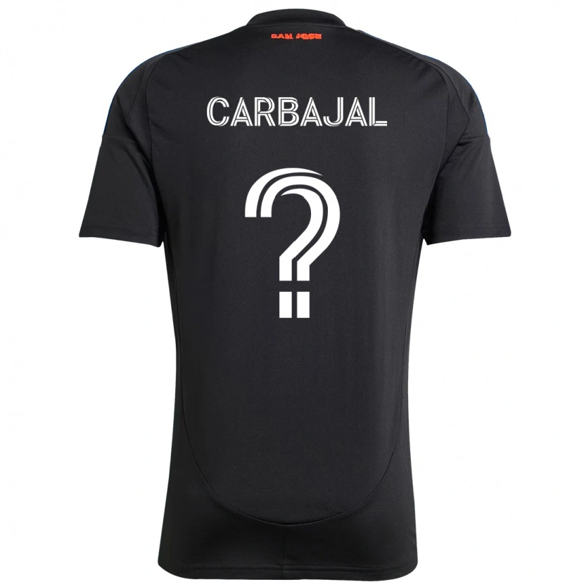 Danxen Bambino Maglia Sebastian Carbajal #0 Nero Blu Scuro Kit Gara Home 2025/26 Maglietta