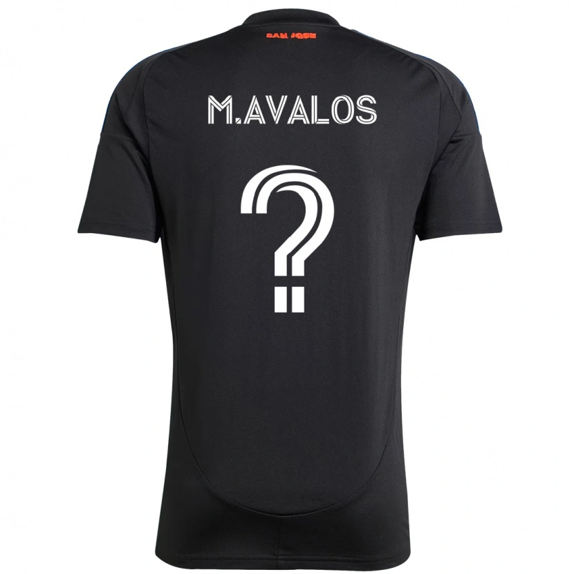 Danxen Bambino Maglia Marcelo Avalos #0 Nero Blu Scuro Kit Gara Home 2025/26 Maglietta