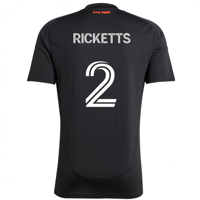 Danxen Bambino Maglia Jamar Ricketts #2 Nero Blu Scuro Kit Gara Home 2025/26 Maglietta