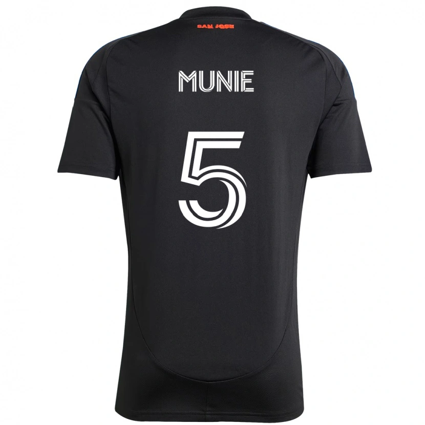 Danxen Bambino Maglia Daniel Munie #5 Nero Blu Scuro Kit Gara Home 2025/26 Maglietta