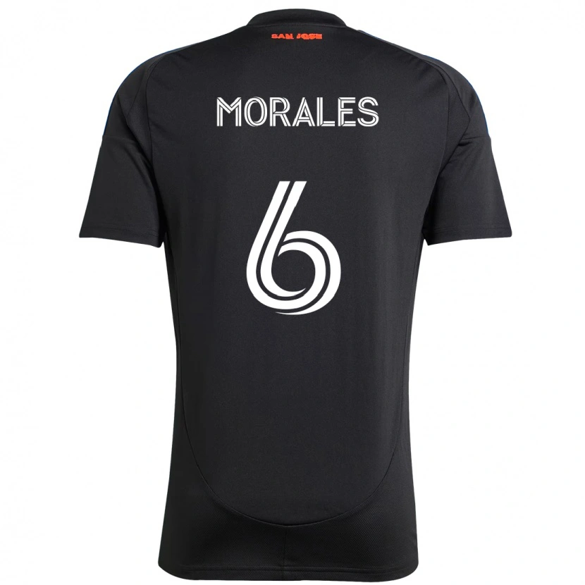 Danxen Bambino Maglia Alfredo Morales #6 Nero Blu Scuro Kit Gara Home 2025/26 Maglietta