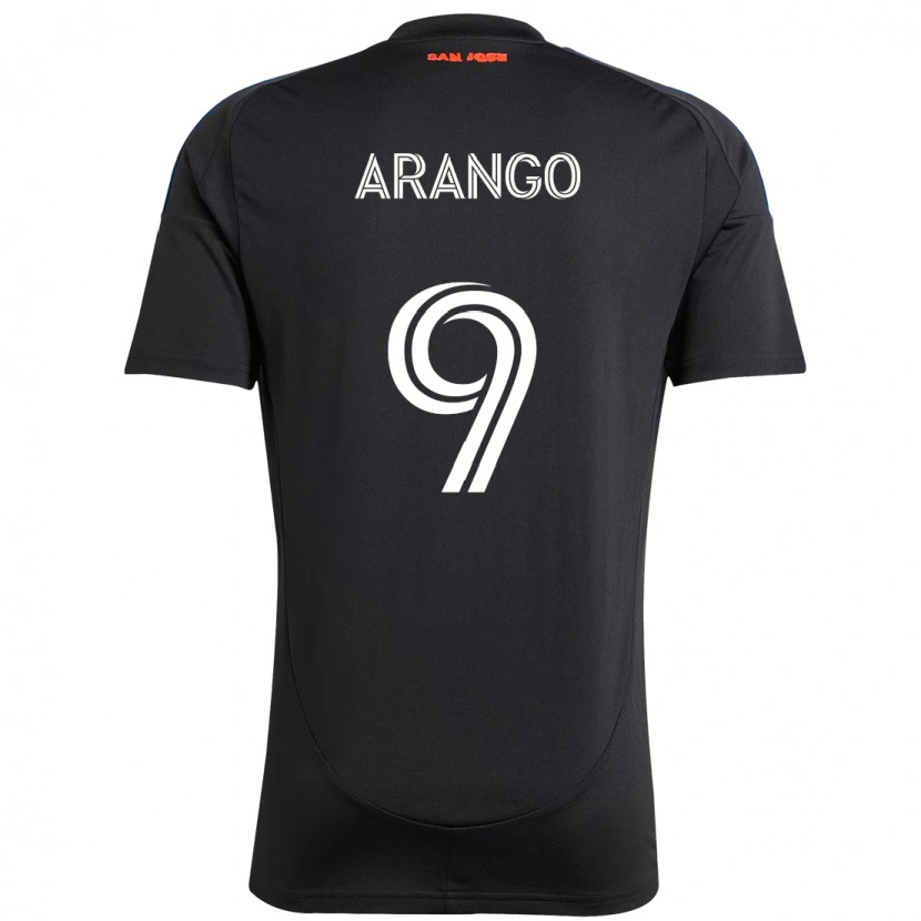Danxen Bambino Maglia Cristian Arango #9 Nero Blu Scuro Kit Gara Home 2025/26 Maglietta