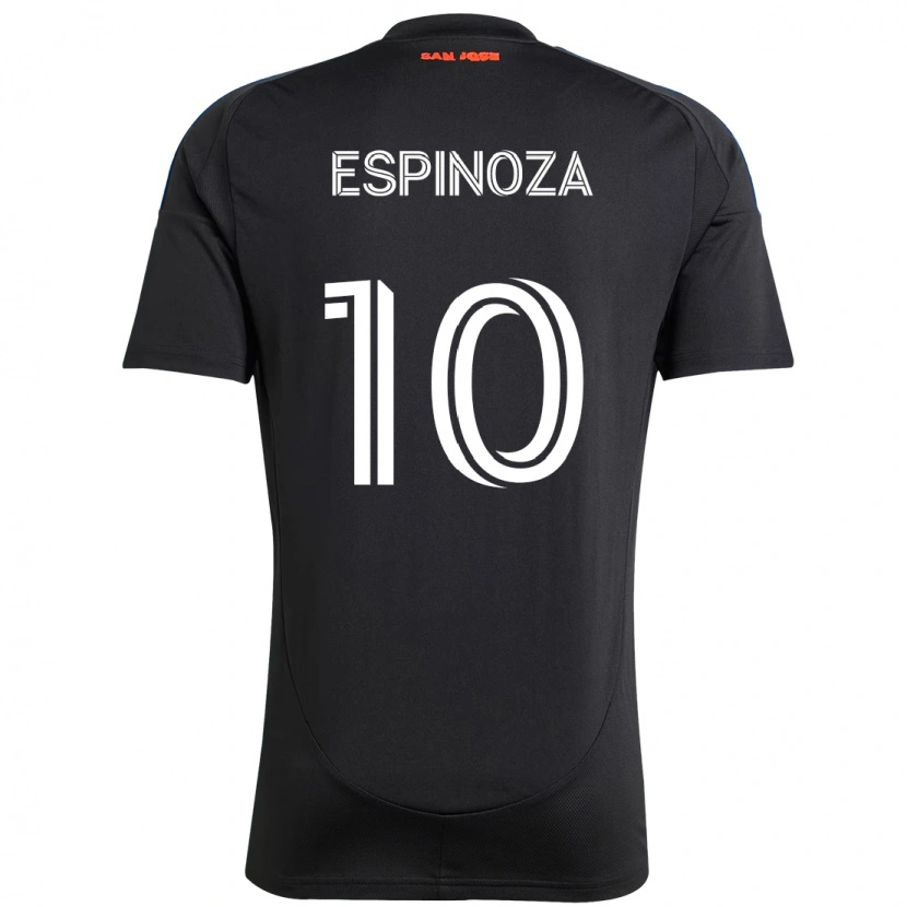 Danxen Bambino Maglia Cristian Espinoza #10 Nero Blu Scuro Kit Gara Home 2025/26 Maglietta