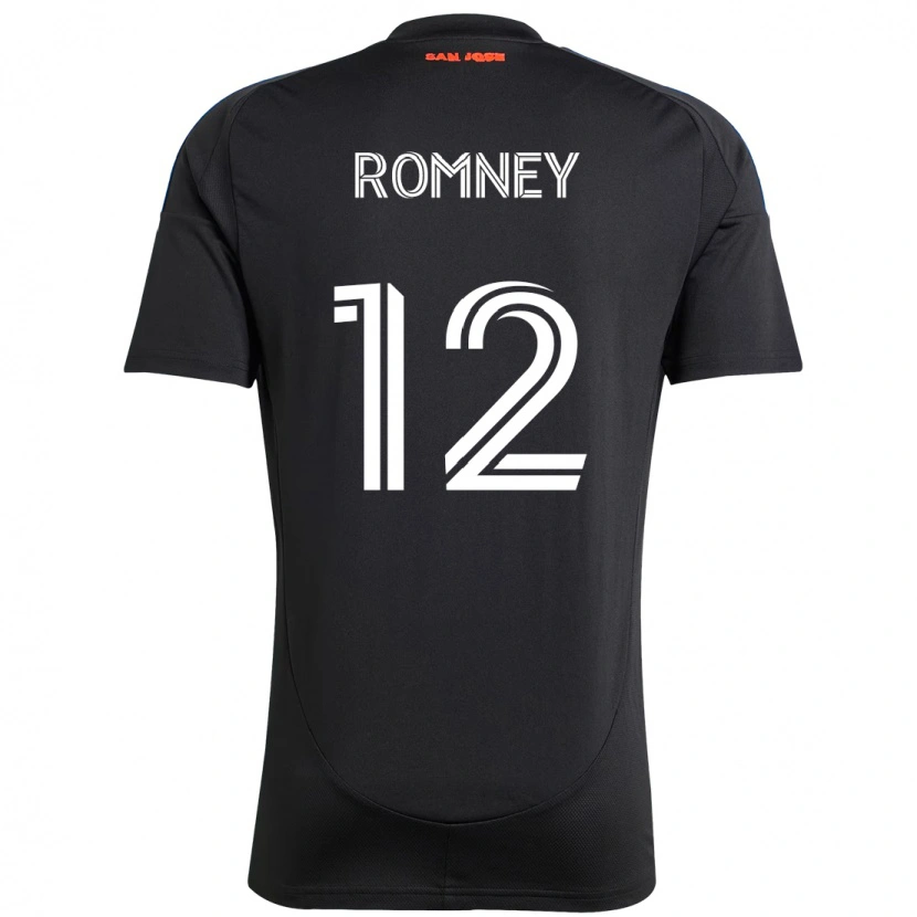 Danxen Bambino Maglia Dave Romney #12 Nero Blu Scuro Kit Gara Home 2025/26 Maglietta