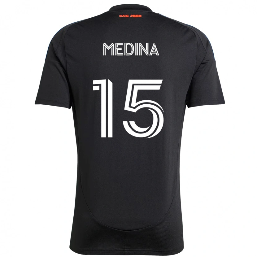 Danxen Bambino Maglia Cruz Medina #15 Nero Blu Scuro Kit Gara Home 2025/26 Maglietta