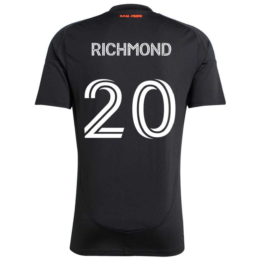 Danxen Bambino Maglia Will Richmond #20 Nero Blu Scuro Kit Gara Home 2025/26 Maglietta