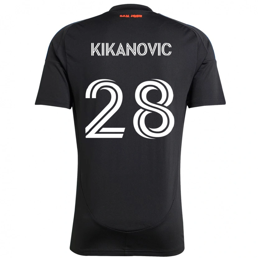 Danxen Bambino Maglia Benjamin Kikanović #28 Nero Blu Scuro Kit Gara Home 2025/26 Maglietta