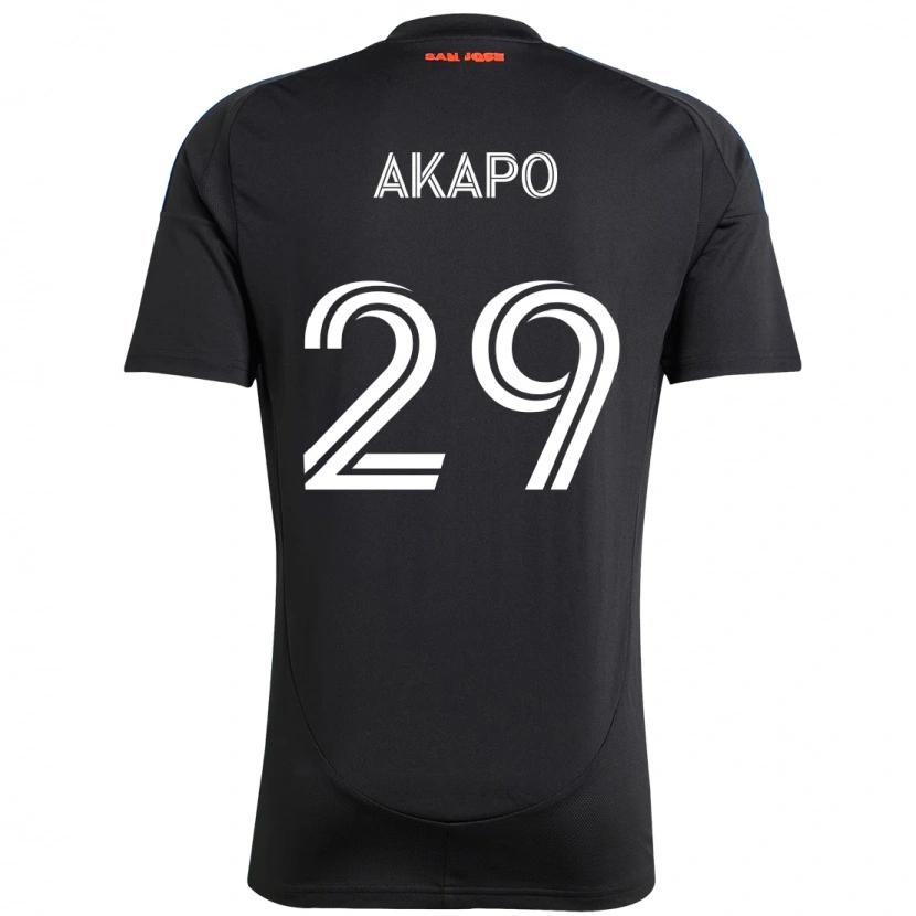 Danxen Bambino Maglia Carlos Akapo #29 Nero Blu Scuro Kit Gara Home 2025/26 Maglietta