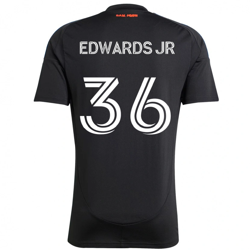 Danxen Bambino Maglia Earl Edwards Jr. #36 Nero Blu Scuro Kit Gara Home 2025/26 Maglietta