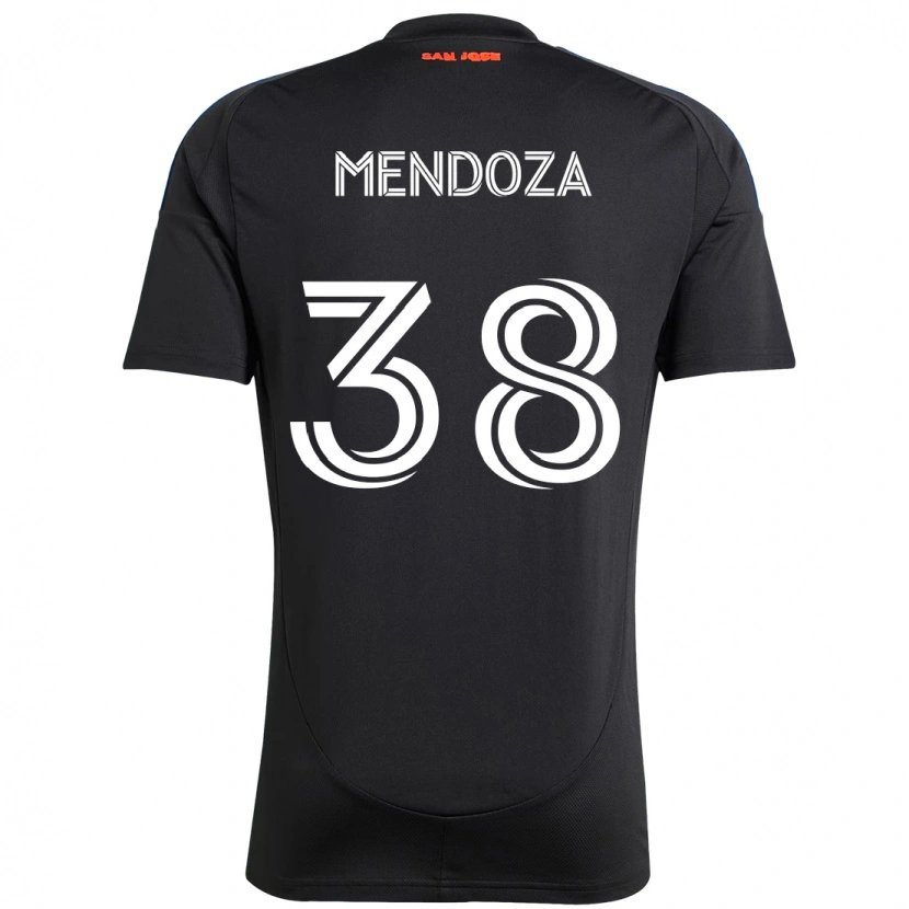 Danxen Bambino Maglia Edwyn Mendoza #38 Nero Blu Scuro Kit Gara Home 2025/26 Maglietta