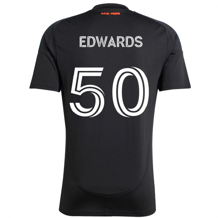 Danxen Bambino Maglia Aaron Edwards #50 Nero Blu Scuro Kit Gara Home 2025/26 Maglietta
