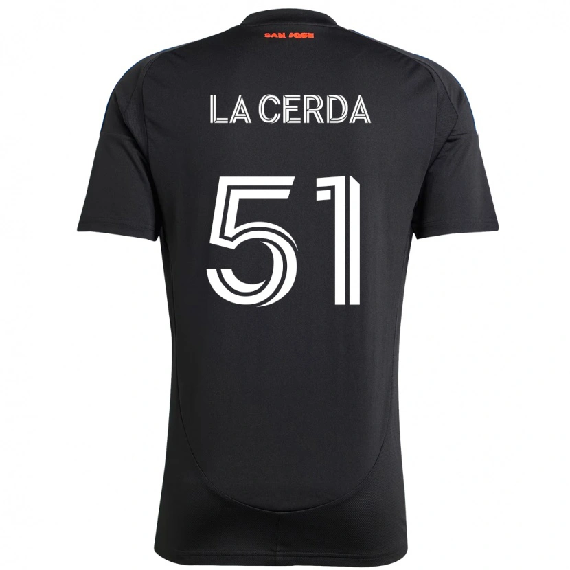Danxen Bambino Maglia Eric De La Cerda #51 Nero Blu Scuro Kit Gara Home 2025/26 Maglietta