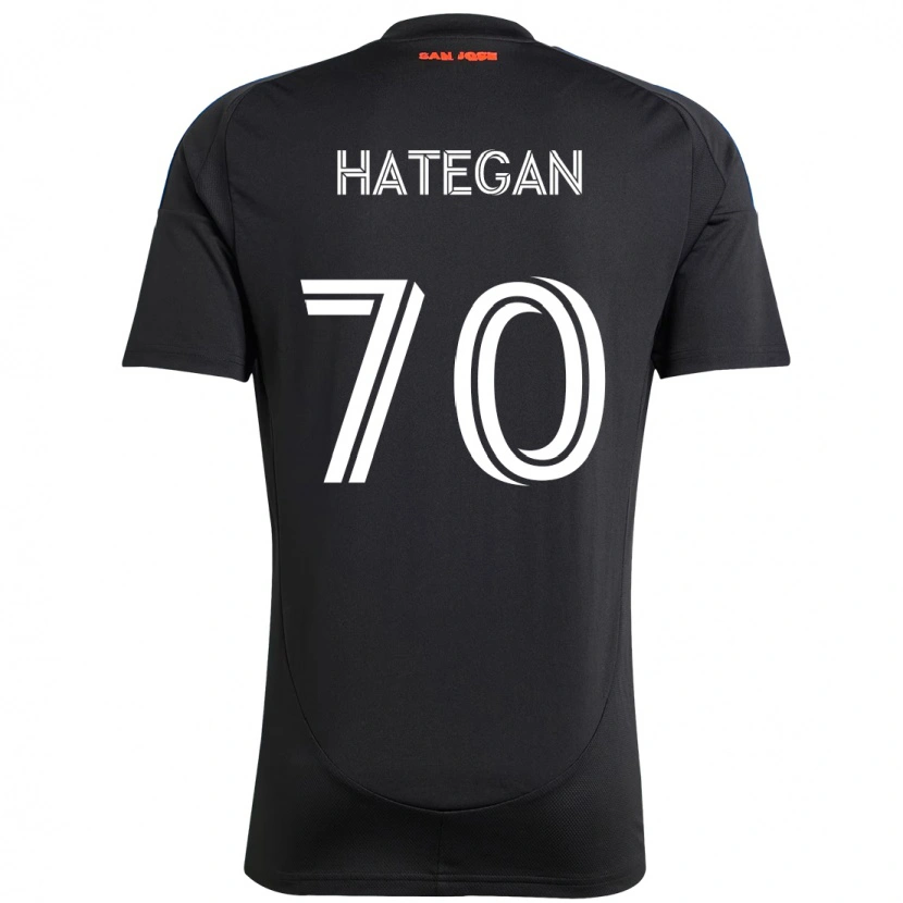 Danxen Bambino Maglia Roberto Hategan #70 Nero Blu Scuro Kit Gara Home 2025/26 Maglietta