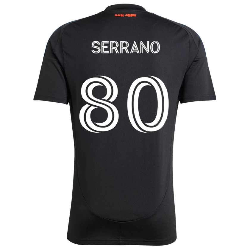 Danxen Bambino Maglia David Serrano #80 Nero Blu Scuro Kit Gara Home 2025/26 Maglietta