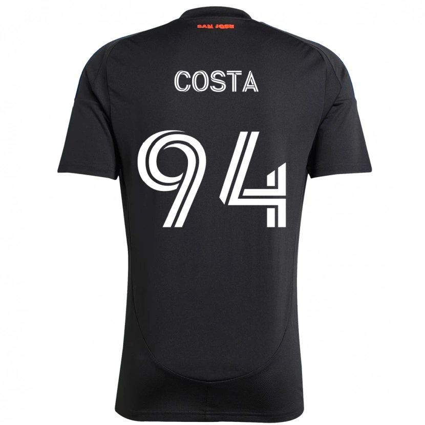 Danxen Bambino Maglia Vítor Costa #94 Nero Blu Scuro Kit Gara Home 2025/26 Maglietta