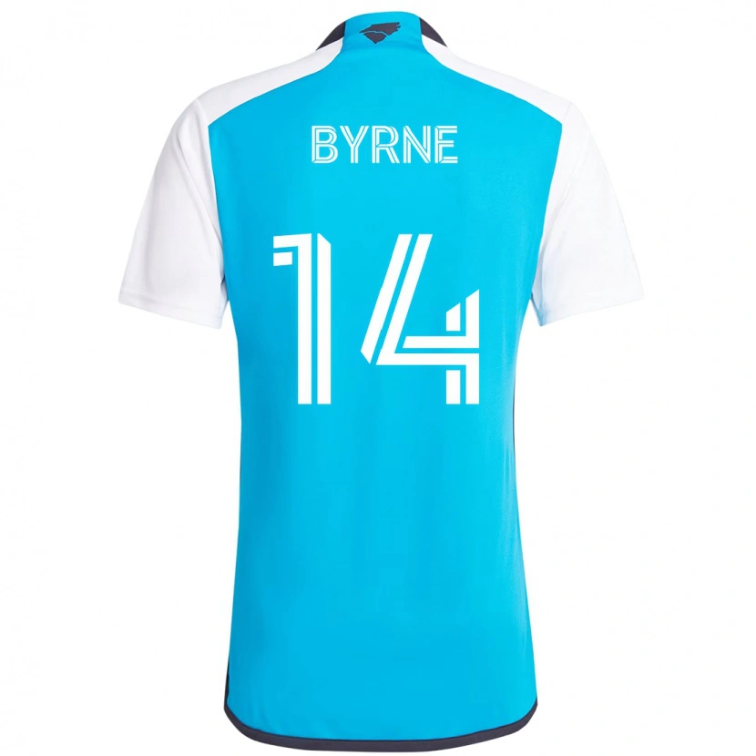 Danxen Bambino Maglia Nathan Byrne #14 Azzurro Cielo Bianco Kit Gara Home 2025/26 Maglietta