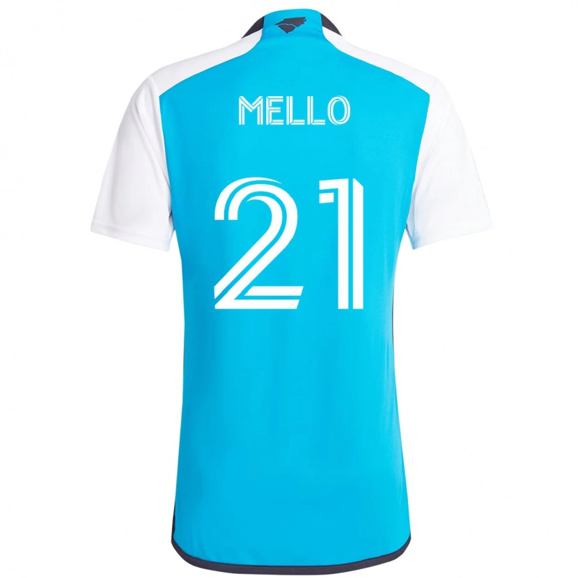Danxen Bambino Maglia Vinicius Mello #21 Azzurro Cielo Bianco Kit Gara Home 2025/26 Maglietta