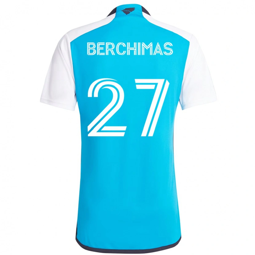 Danxen Bambino Maglia Nimfasha Berchimas #27 Azzurro Cielo Bianco Kit Gara Home 2025/26 Maglietta