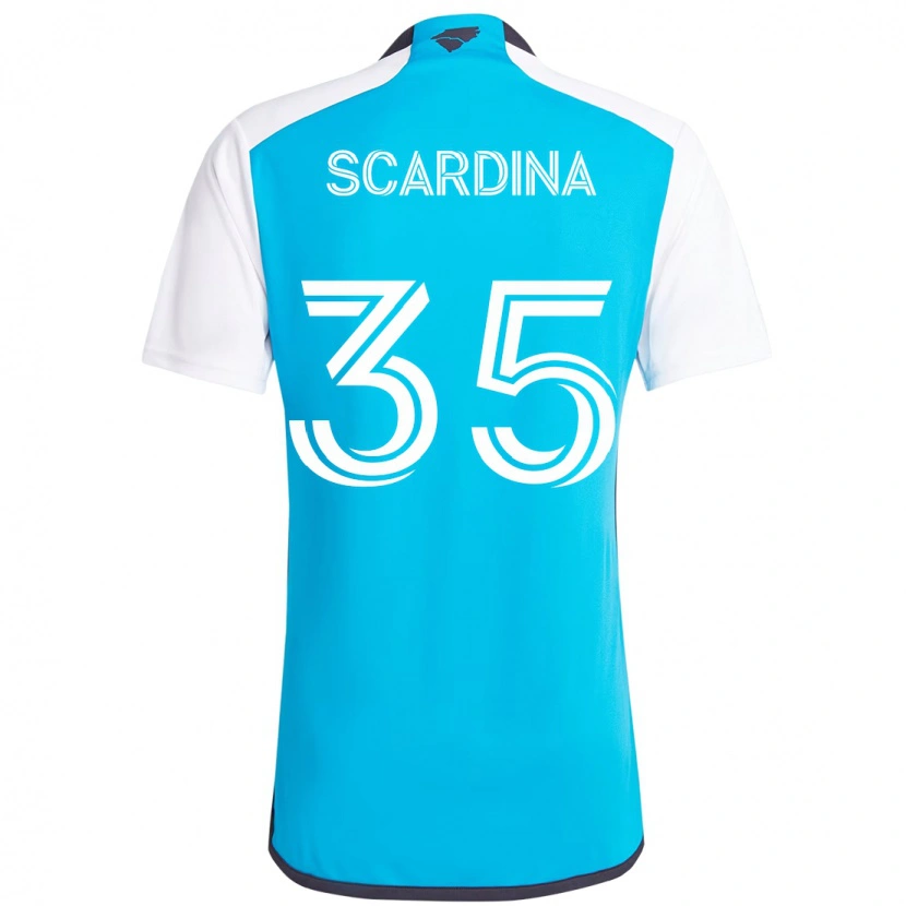 Danxen Bambino Maglia Nick Scardina #35 Azzurro Cielo Bianco Kit Gara Home 2025/26 Maglietta