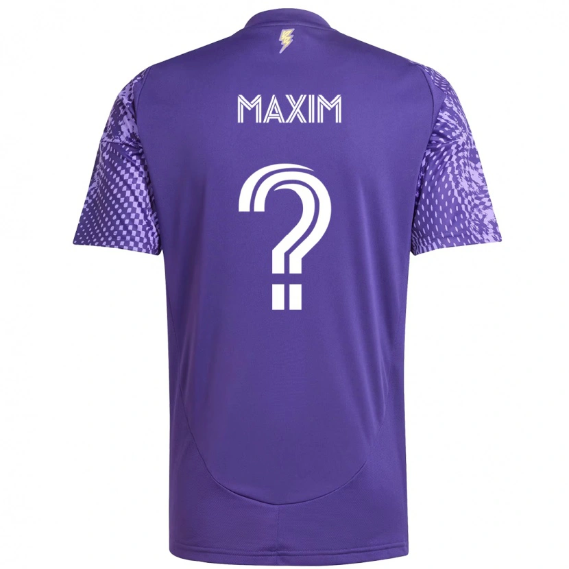 Danxen Bambino Maglia Luca Maxim #0 Viola Bianco Kit Gara Home 2025/26 Maglietta