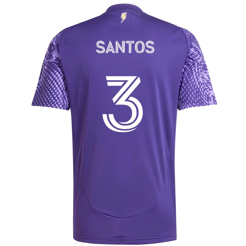 Danxen Bambino Maglia Rafael Santos #3 Viola Bianco Kit Gara Home 2025/26 Maglietta