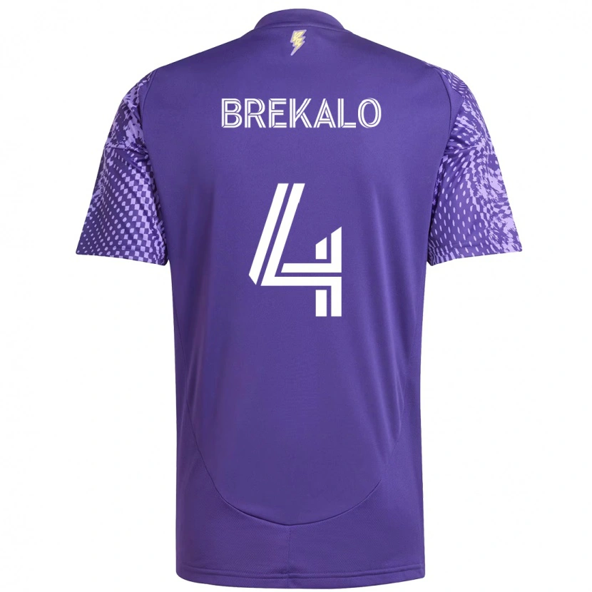 Danxen Bambino Maglia David Brekalo #4 Viola Bianco Kit Gara Home 2025/26 Maglietta