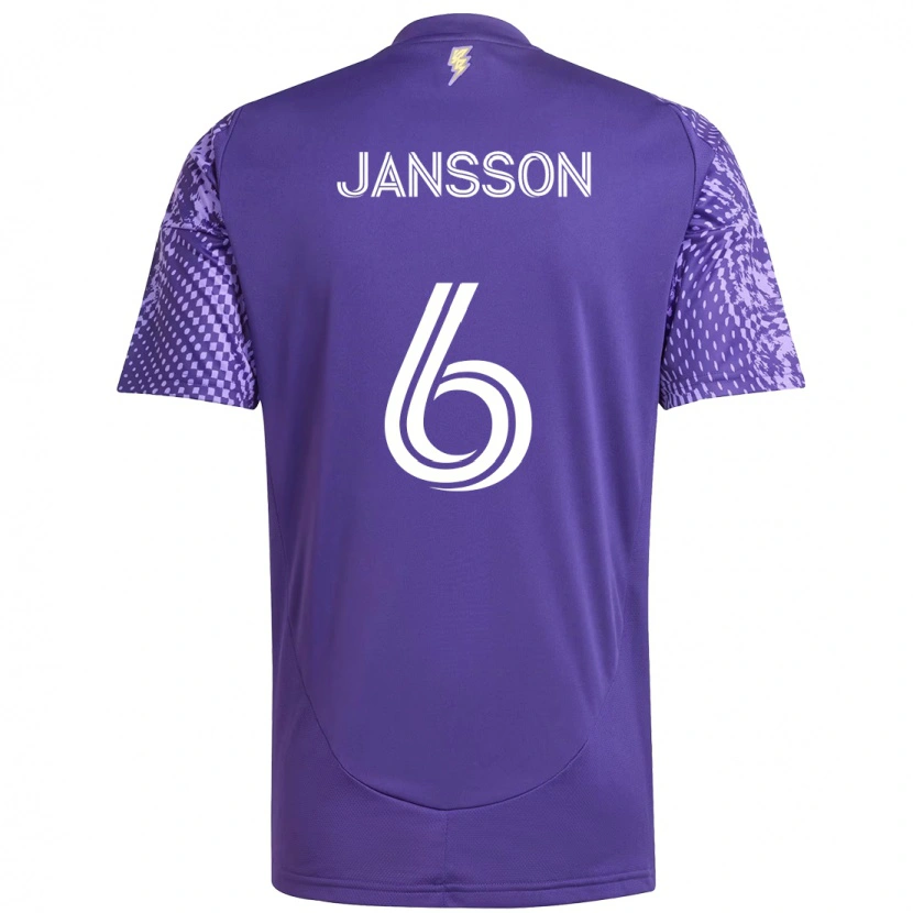 Danxen Bambino Maglia Robin Jansson #6 Viola Bianco Kit Gara Home 2025/26 Maglietta