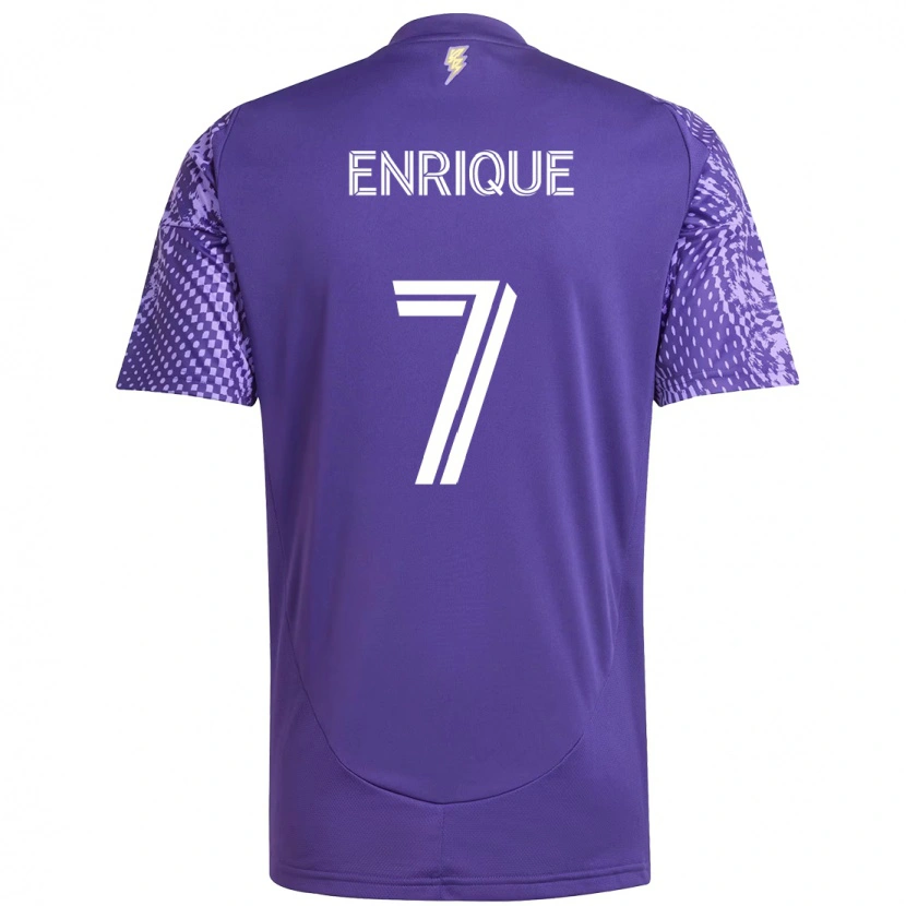 Danxen Bambino Maglia Ramiro Enrique #7 Viola Bianco Kit Gara Home 2025/26 Maglietta