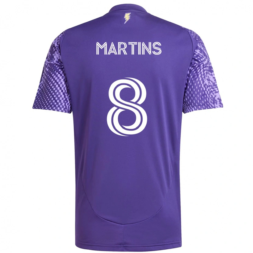 Danxen Bambino Maglia Felipe Martins #8 Viola Bianco Kit Gara Home 2025/26 Maglietta
