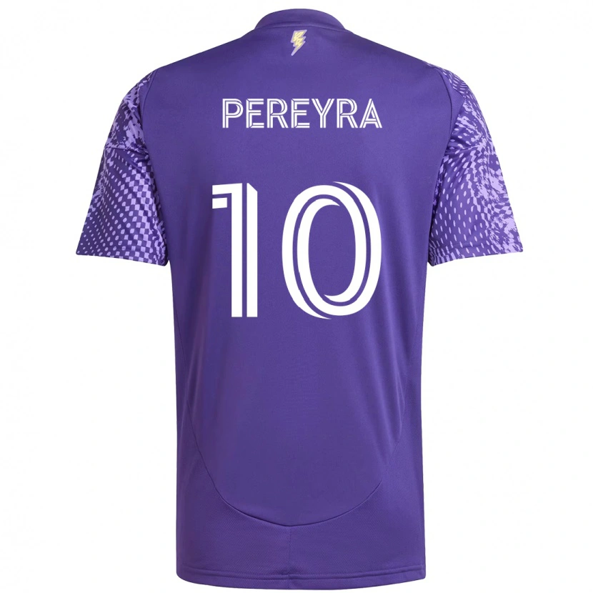Danxen Bambino Maglia Mauricio Pereyra #10 Viola Bianco Kit Gara Home 2025/26 Maglietta