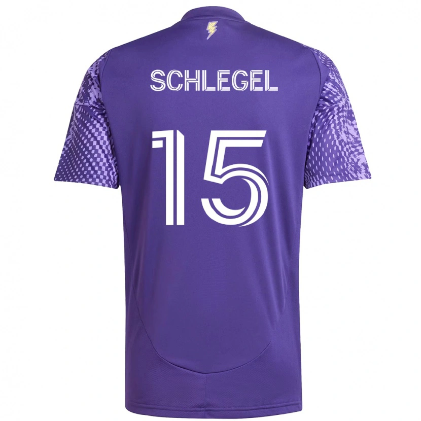 Danxen Bambino Maglia Rodrigo Schlegel #15 Viola Bianco Kit Gara Home 2025/26 Maglietta