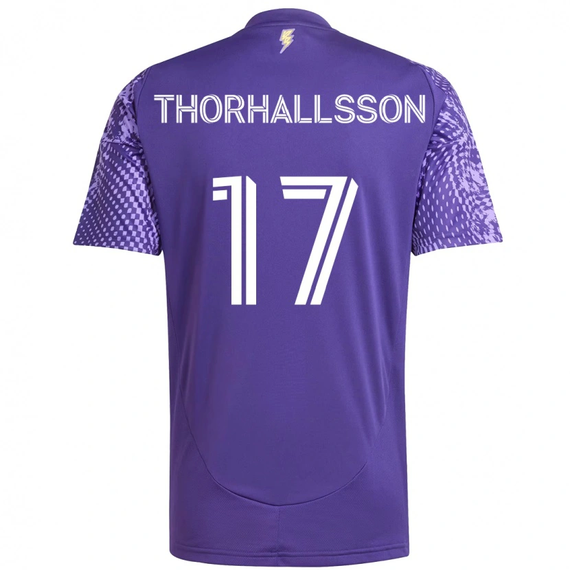 Danxen Bambino Maglia Dagur Dan Thórhallsson #17 Viola Bianco Kit Gara Home 2025/26 Maglietta