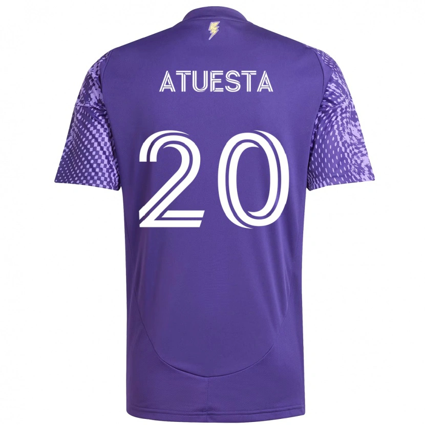 Danxen Bambino Maglia Eduard Atuesta #20 Viola Bianco Kit Gara Home 2025/26 Maglietta
