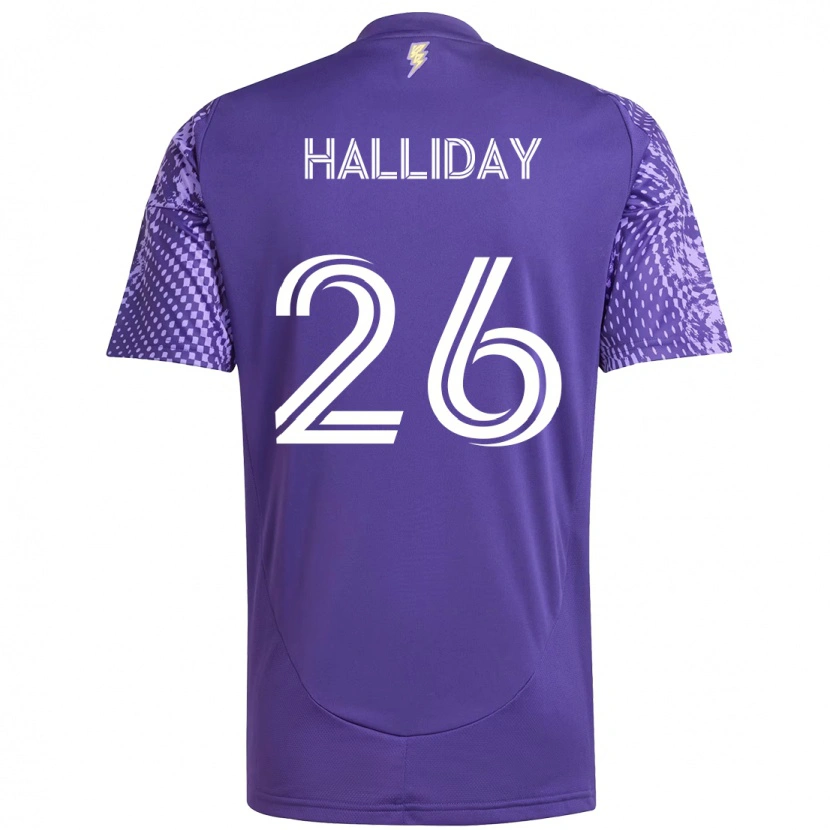 Danxen Bambino Maglia Michael Halliday #26 Viola Bianco Kit Gara Home 2025/26 Maglietta