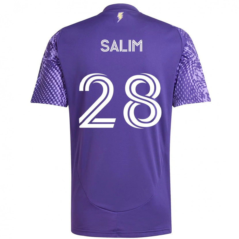 Danxen Bambino Maglia Abdi Salim #28 Viola Bianco Kit Gara Home 2025/26 Maglietta