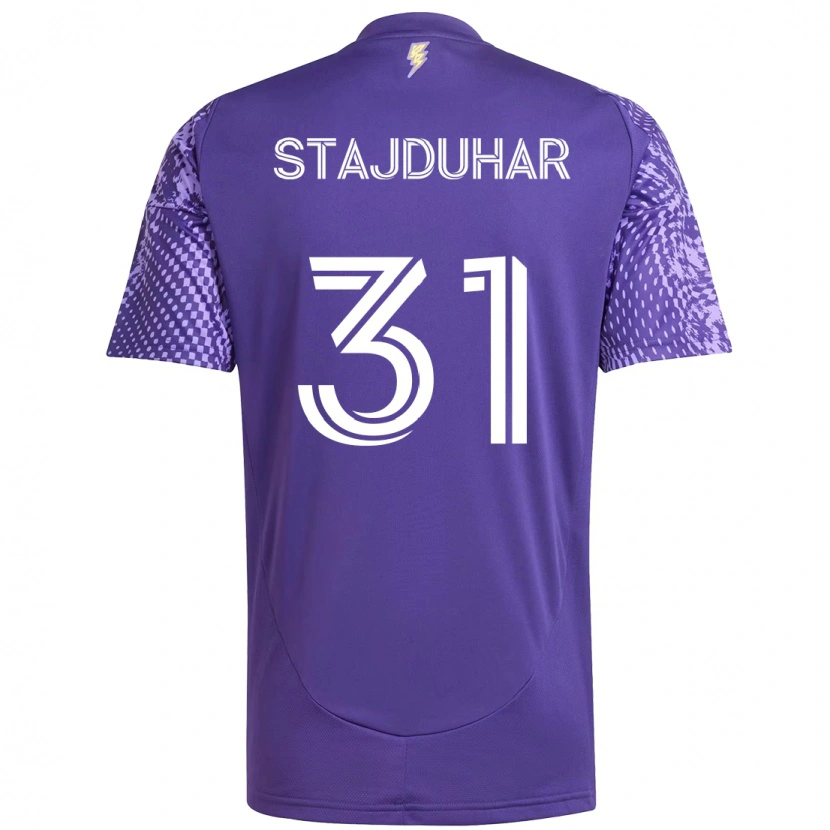 Danxen Bambino Maglia Mason Stajduhar #31 Viola Bianco Kit Gara Home 2025/26 Maglietta