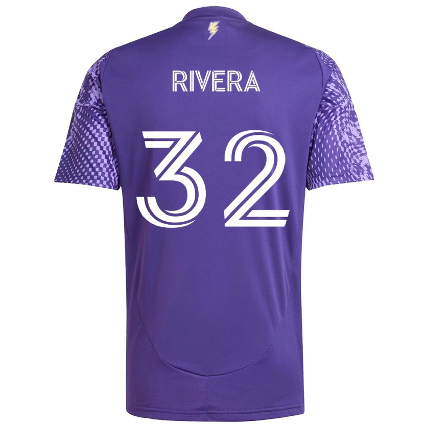 Danxen Bambino Maglia Wilfredo Rivera #32 Viola Bianco Kit Gara Home 2025/26 Maglietta