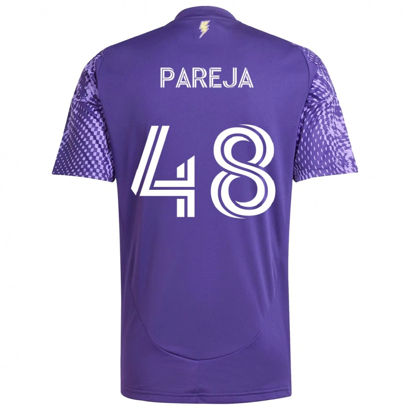 Danxen Bambino Maglia Diego Pareja #48 Viola Bianco Kit Gara Home 2025/26 Maglietta