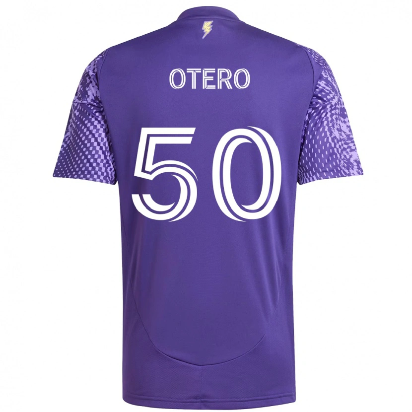 Danxen Bambino Maglia Javier Otero #50 Viola Bianco Kit Gara Home 2025/26 Maglietta