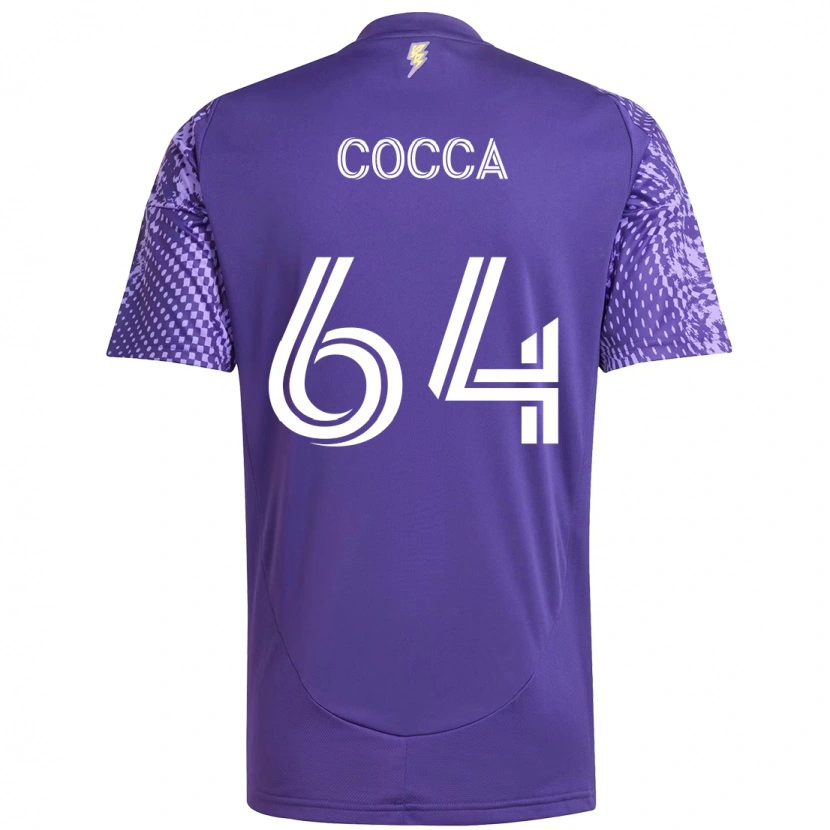 Danxen Bambino Maglia Manuel Cocca #64 Viola Bianco Kit Gara Home 2025/26 Maglietta