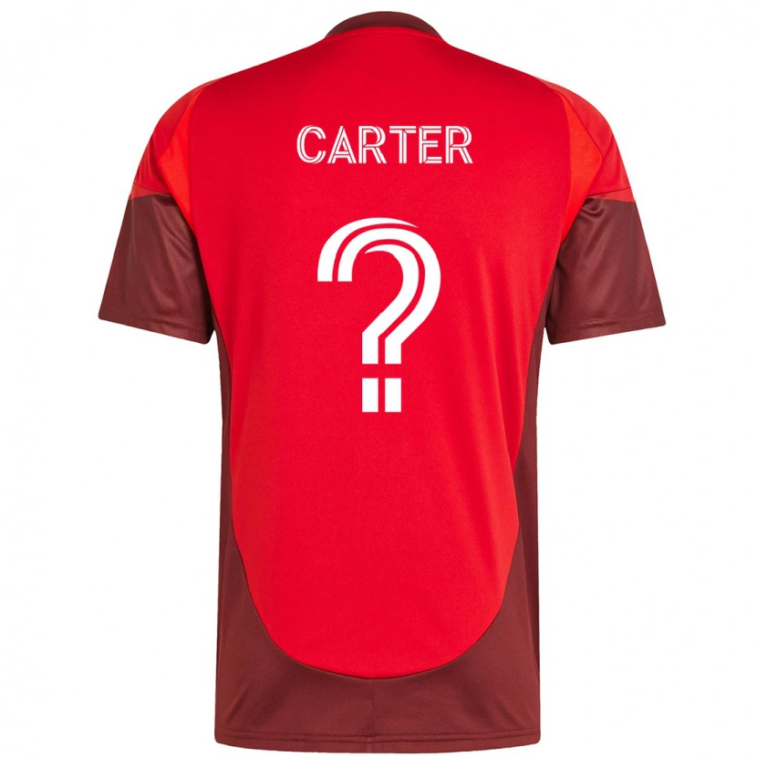 Danxen Bambino Maglia Ajahni Carter #0 Rosso Bianco Kit Gara Home 2025/26 Maglietta