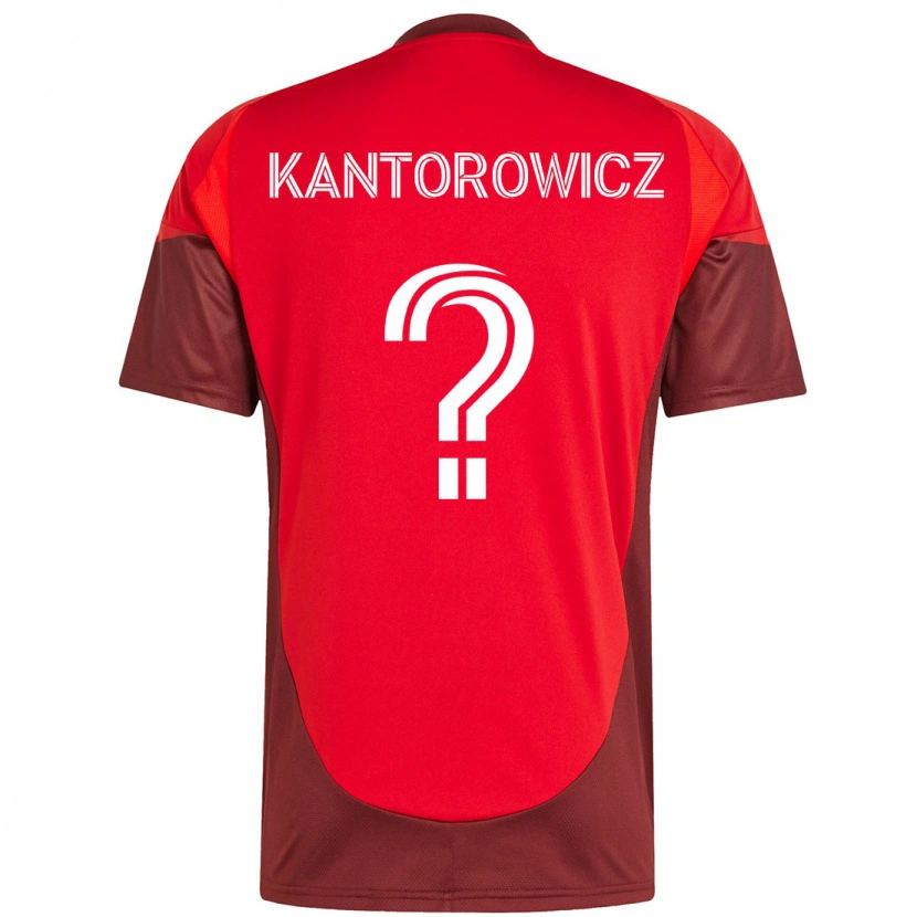 Danxen Bambino Maglia Dominic Kantorowicz #0 Rosso Bianco Kit Gara Home 2025/26 Maglietta